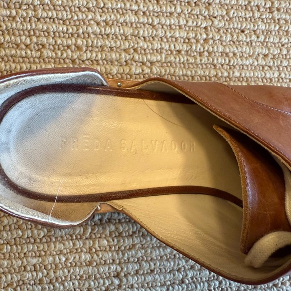 Freda Salvador Brown Leather Lace-Up Flats - Picture 5 of 6